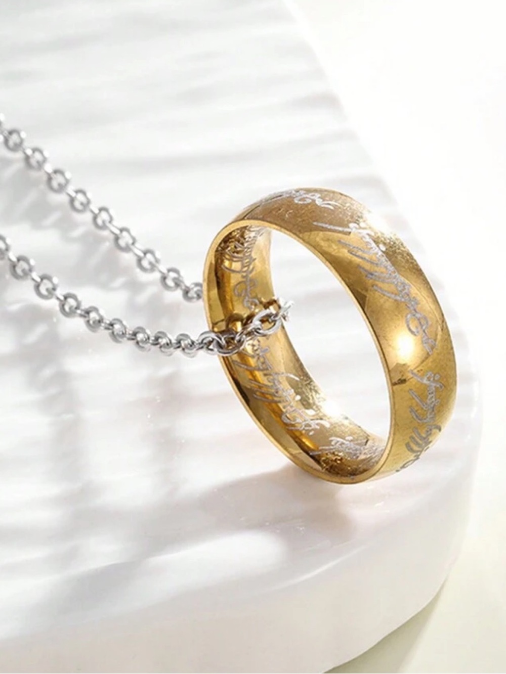 New Lord of the Rings The One Ring Power Gold Colored 6mm Unisex LOTR Hobbit